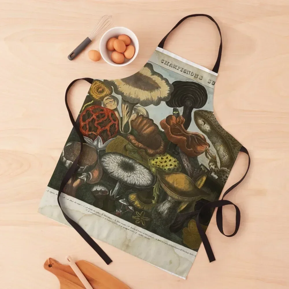 

Mushroom Print Apron For Woman Barber Cooking Things For Home And Kitchen Apron