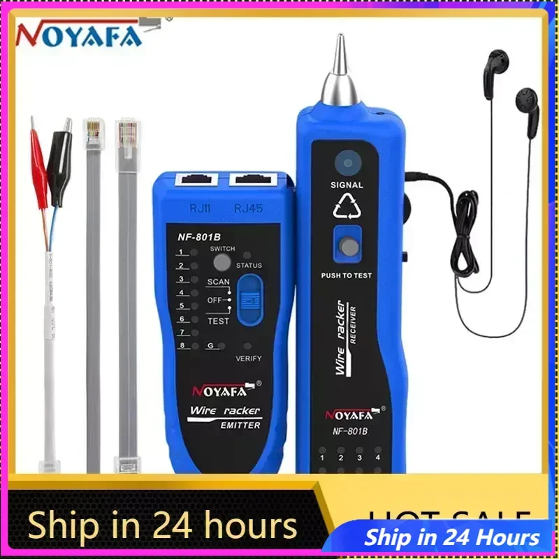 

English VersionZHOUCE NF-801 Network Cable Tester RJ45 RJ11 Ethernet LAN Line Finder With LED Lighting Telphone Wire Tracer High