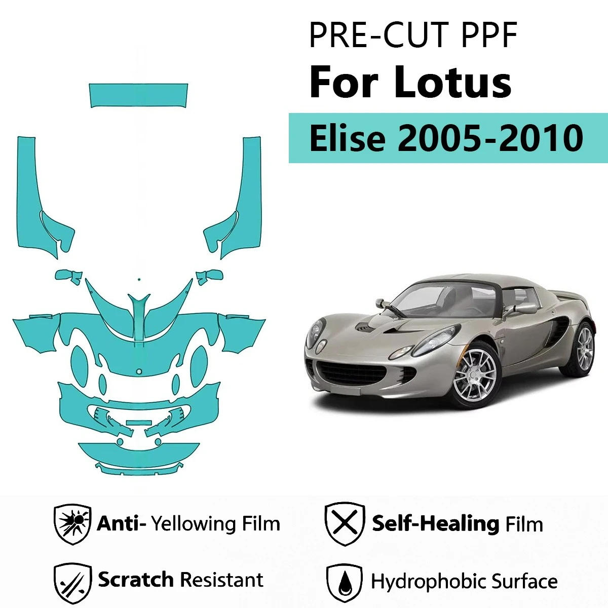 

Предварительно нарезанная прозрачная защитная пленка PPF для автомобиля, комплект для переднего и заднего бампера для Lotus Elise 2005-2010