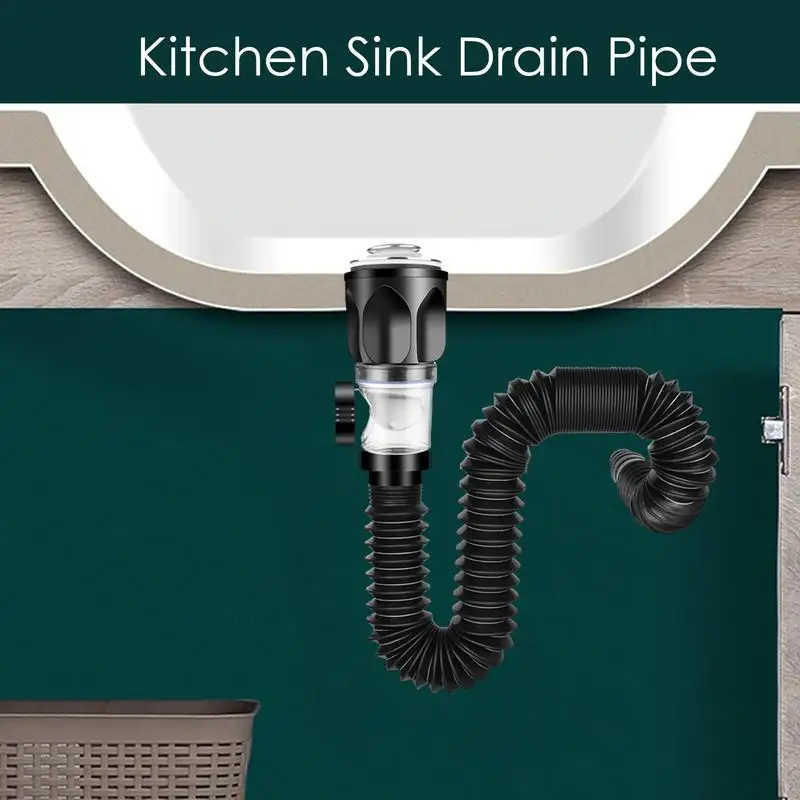 Kitchen Sink Drain Pipe Sink Extension Drain Pipe Flexible Sink Extension Drain Pipe General Replacement Drainage Tube Sink