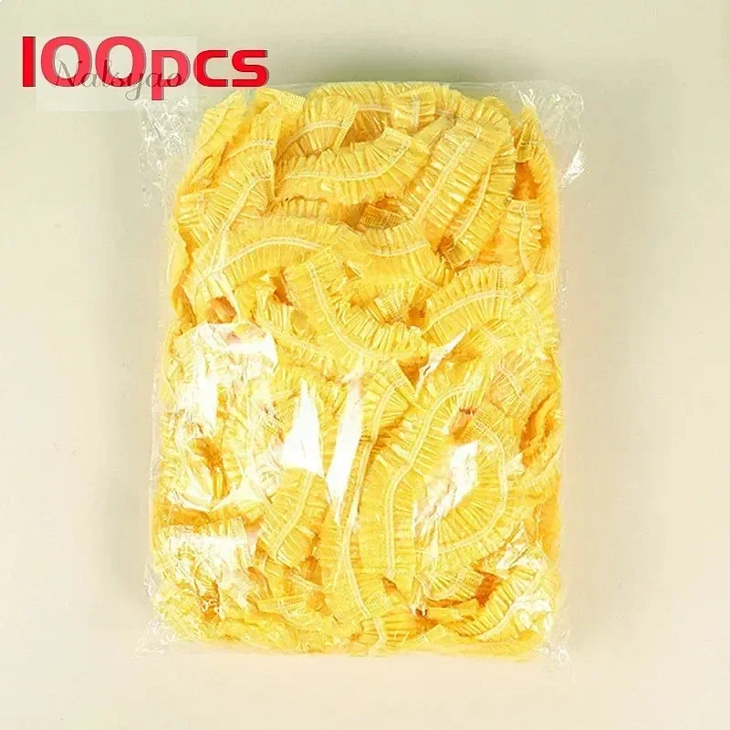 Hair Dye Disposable Shower Caps 100pcs Plastic Waterproof Headgear Elastic Spa Salon Hotel Women Hair Cap