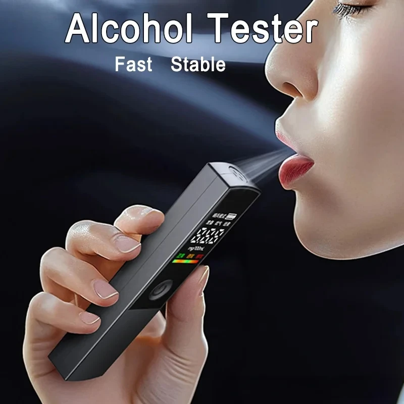 

Portable Alcohol Detector Professional High Sensitivity Type-c Charging Breathalyzer Drunk Driving Car Electronic