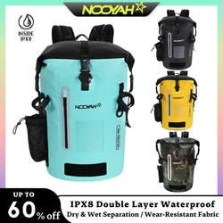 NOOYAH Waterproof Backpack Outdoor Sports Double-Layer Waterproof Bag IPX8 Dry Backpack 1000D Wear-Resistant Roll-Top Closure