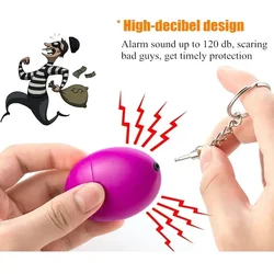 Self-defense siren 120dB egg-shaped girl women security protection alarm personal safety scream big keychain emergency alarm