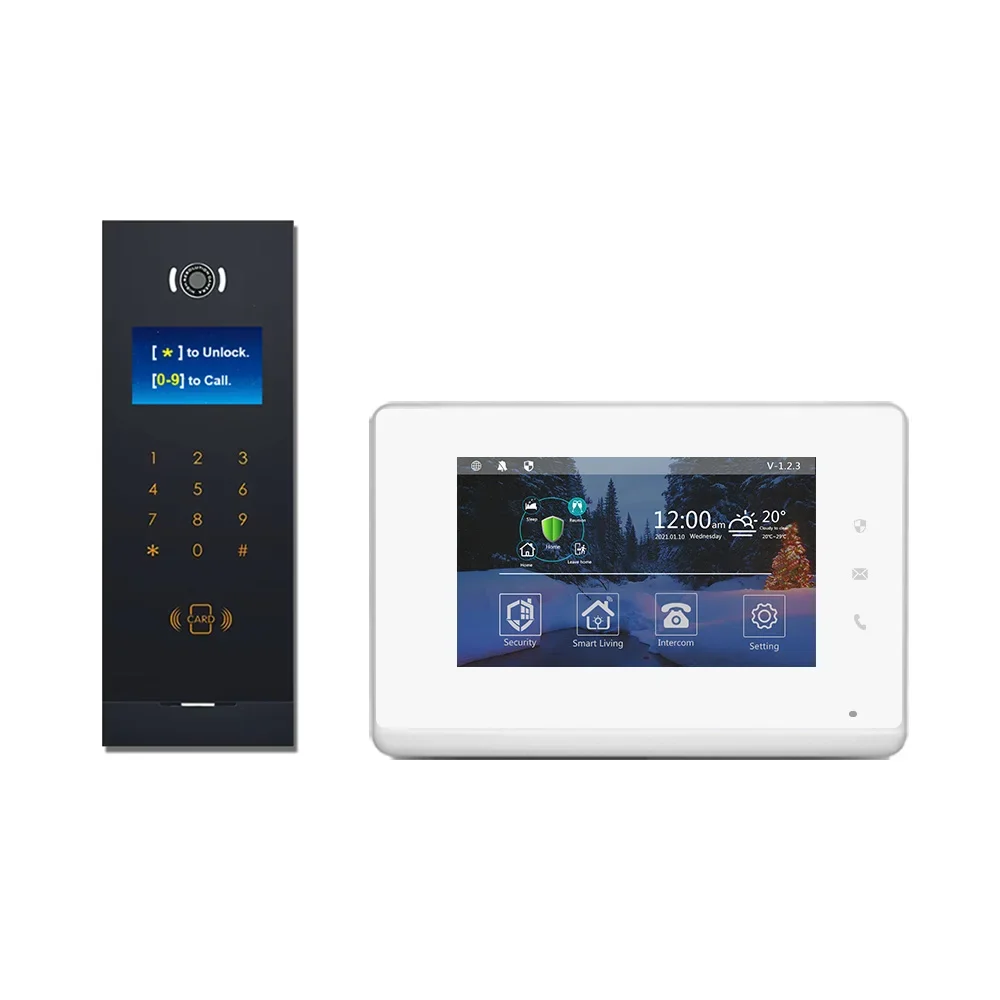 7 inch video door phone for Apartment integrated Digital video intercom and smart home system