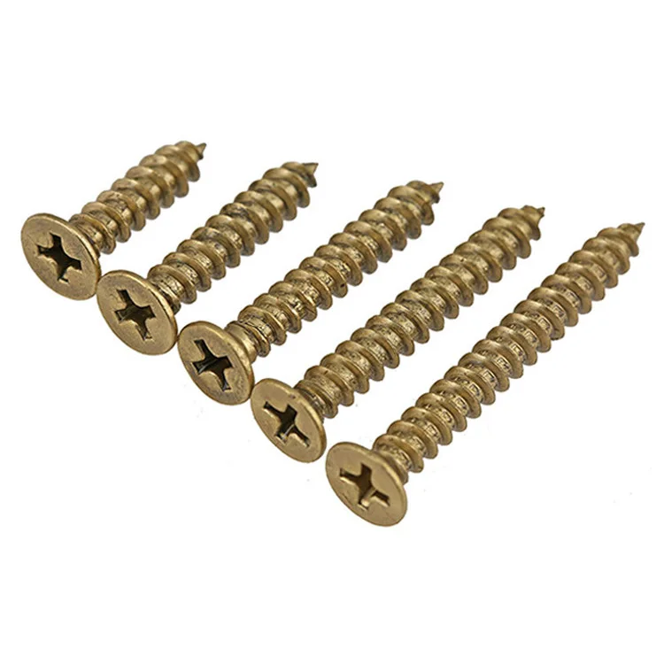 2~30Pcs Brass Cross Countersunk Head Self-tapping Screw M2 M3 M3.5 M4 M5 M6 Flat Head Wood Screws