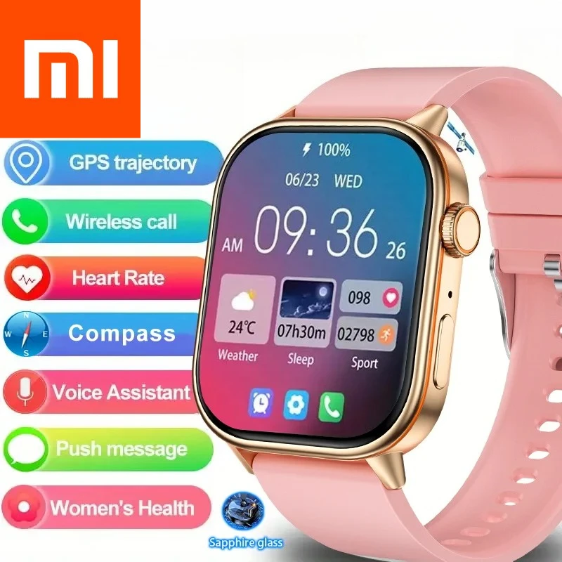 

Xiaomi 2025 модные встроенные 6-звездочные GPS-позиционные умные часы женские 2,01-дюймовый AMOLED HD-экран IP68 водонепроницаемые спортивные браслеты женские