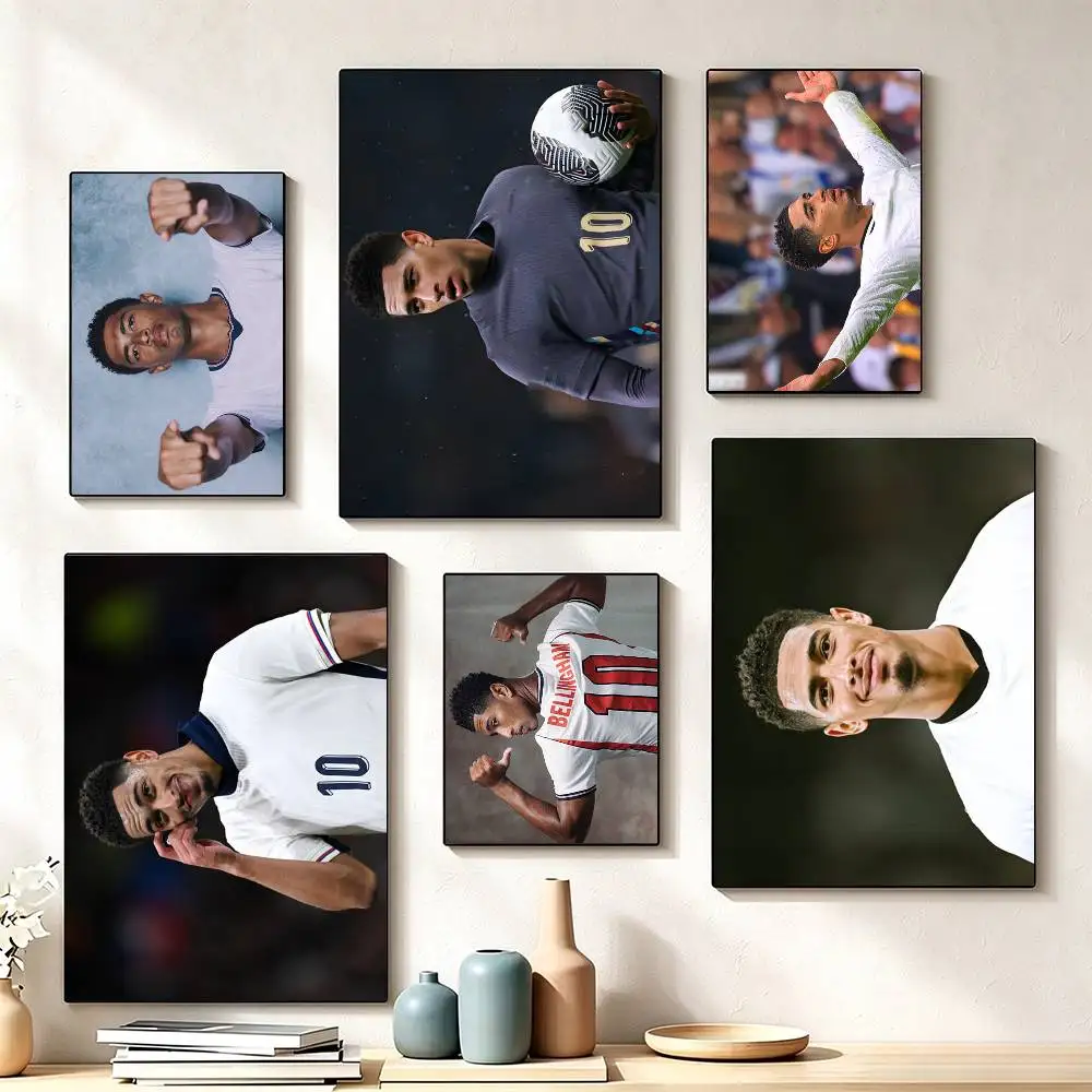 Football J-Jude b-Bellingham  Poster High Quality Dorm Living Room Aesthetic Wall Decoration Painting Stickers Gift