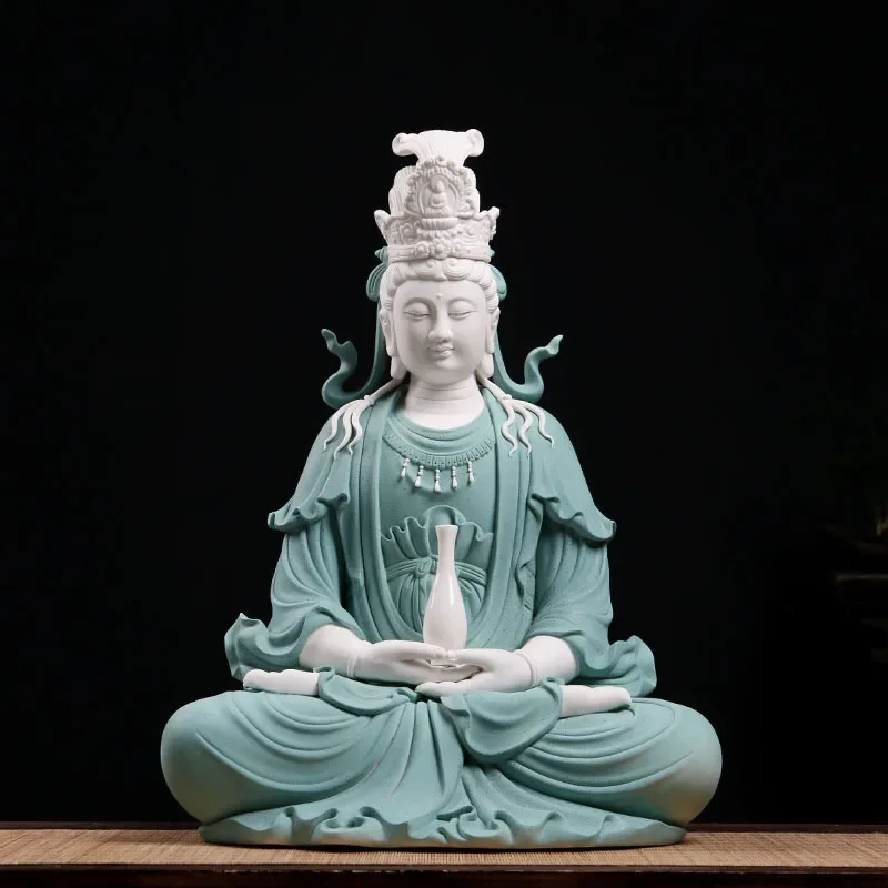 FX-18  Ceramics Guanyin Buddha Statue Ornament Home Furnishing Guanyin Bodhisattva Statue Sculpture Crafts