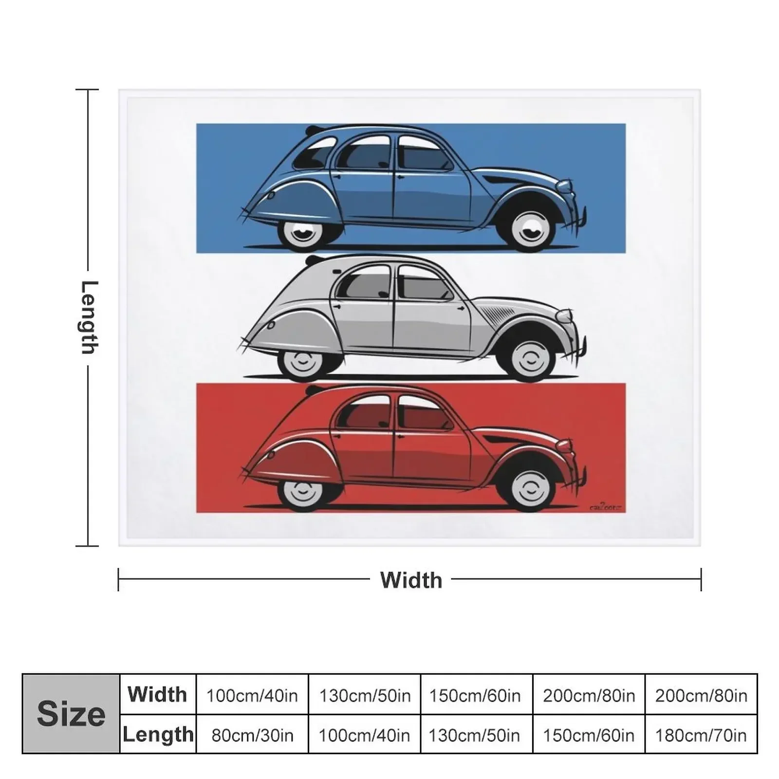 Citro?n 2CV red, white and blue Throw Blanket halloween Heavy Blankets For Bed Warm Blankets