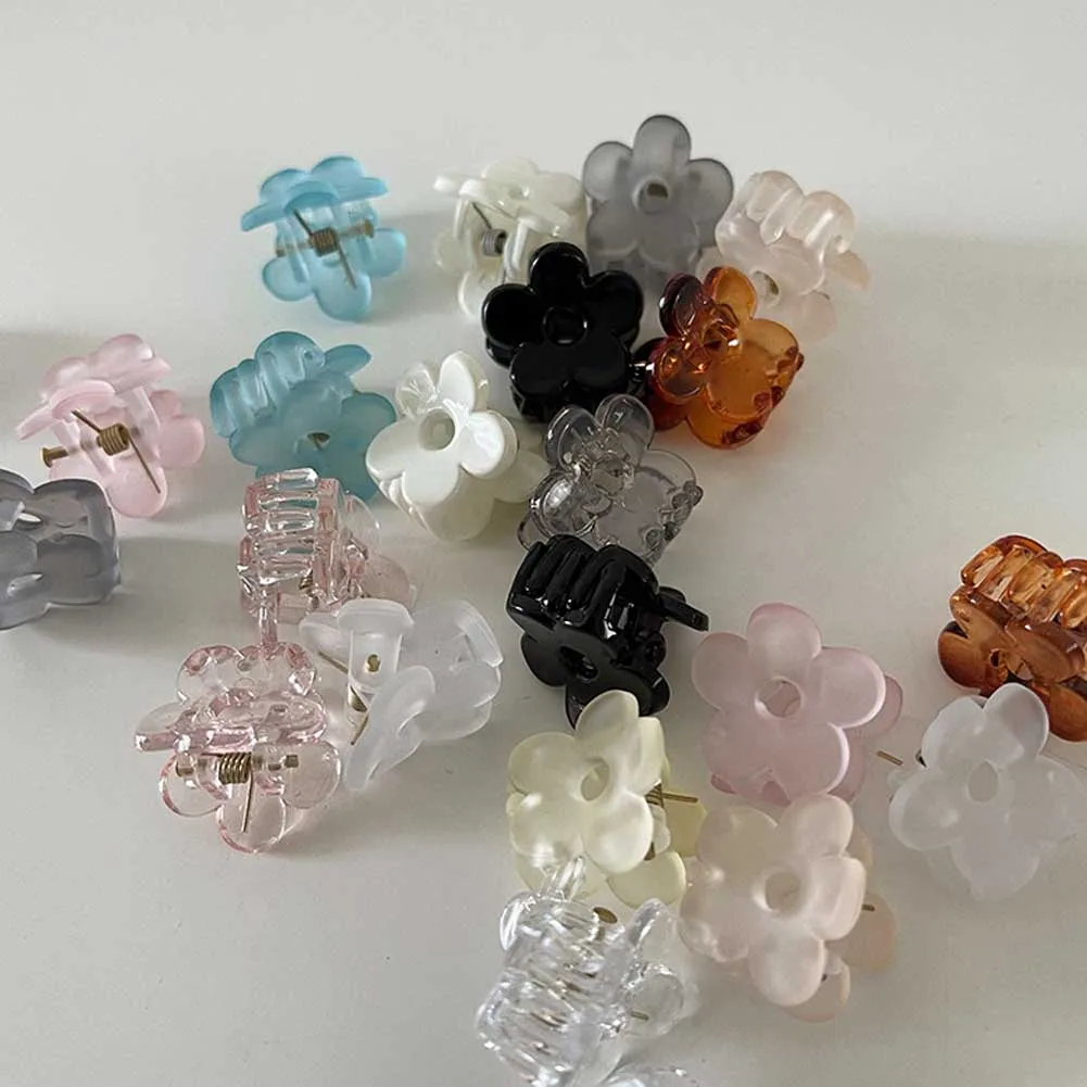 4 pièces/ensemble coréen en plastique Mini fleur griffe de cheveux femmes filles doux coloré pinces à cheveux épingles à cheveux accessoires de cheveux Barrettes cadeau