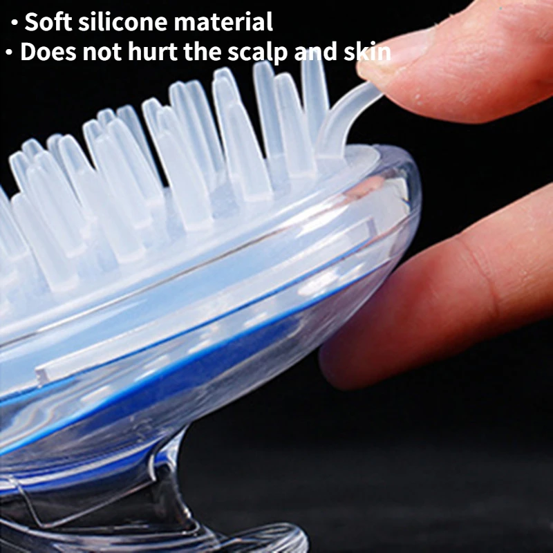 ซิลิโคนคริสตัลโปร่งใสหัวนวดแชมพูแปรงหวีนุ่มแปรงทำความสะอาด Scrubber ล้างฝักบัวอาบน้ำอุปกรณ์