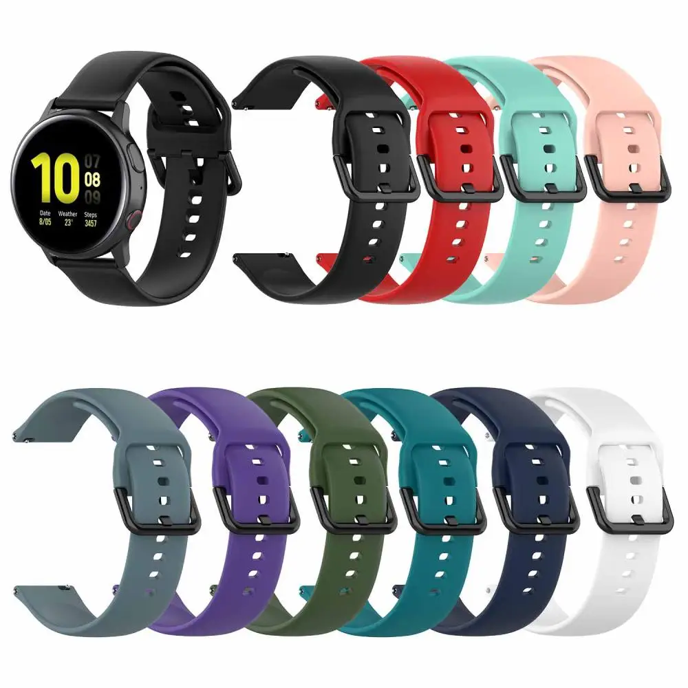 20mm Silicone Watchband For Samsung Galaxy Watch Active 42mm Gear S2 Sport Replacement Bracelet Band Strap For SM-R500 SM-R810