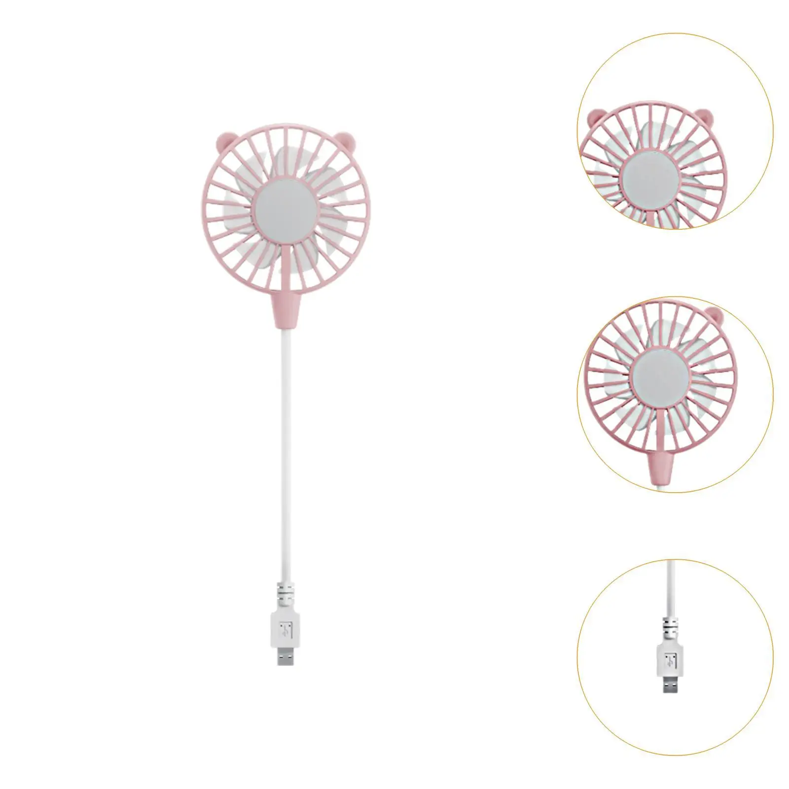 Mini ventilador USB portátil con cuello flexible multiusos para desplazamientos Plug and Play