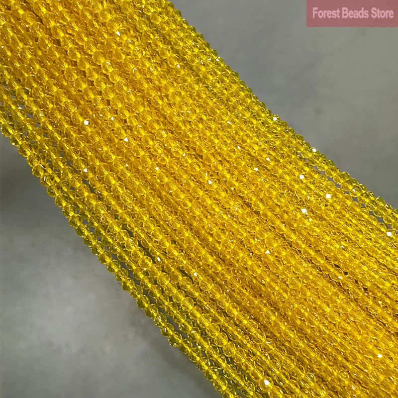 Faceted Yellow Quartz Beads Natural Round Loose Beads DIY Charms Bracelet Accessories For Jewelry Making 15'' Strand 2mm/3mm