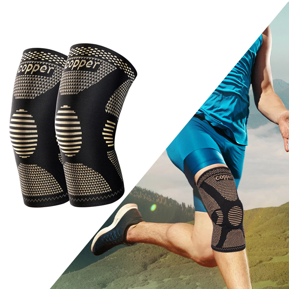 

2Pcs Copper Knee Brace for Arthritis Pain and Support-Copper Knee Sleeve for knee pain Compression sleeve for Sports, Workout, K