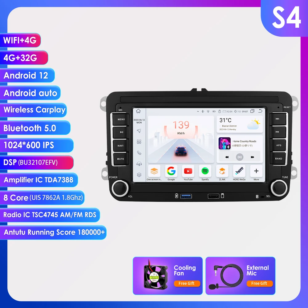 Autoradio Android voor VW POLO GOLF 5 6 Plus PASSAT B6 JETTA TIGUAN TOURAN SHARAN SCIROCCO CADDY Auto Multimedia Speler GPS USB