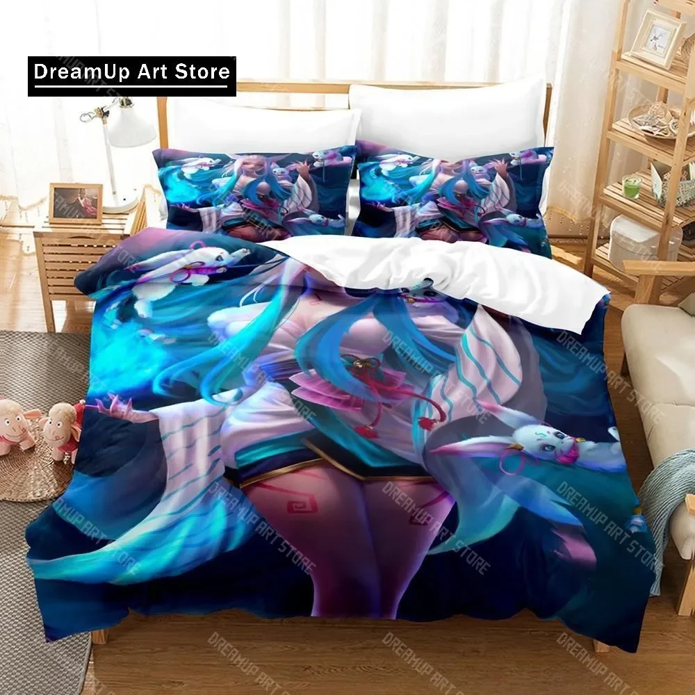 League of Legends Spirit Blossom Ahri Bedding Set Single Twin Full Queen King Size Bed Set Adult Kid Bedroom Duvet cover Sets
