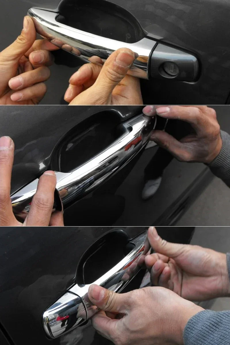 For Peugeot 207 308 407 3008 For Citroen C4 C6 Jumpy ABS Car Styling Chrome Side Door Handle Cover & Door Bowl Cover