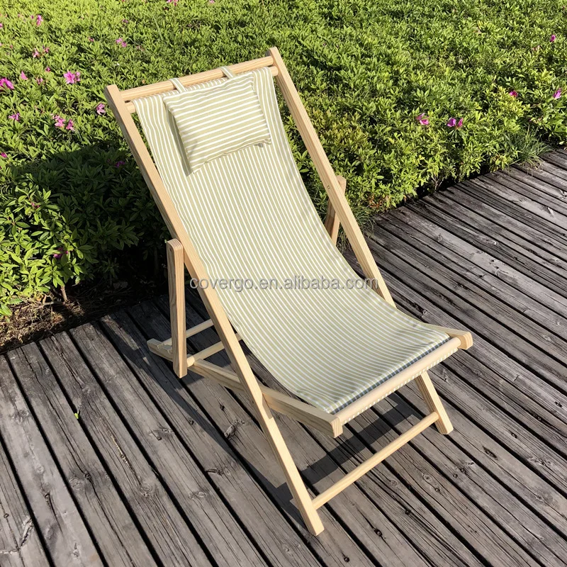 

Custom Oem Odm Outdoor Furniture Folding Deck Chair Canvas Cloth Outdoor Garden Beach Teak Wood Chair