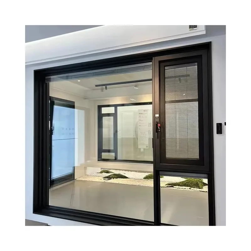 

6063-T5 Aluminum Door and Window Material Black Veneer Aluminum Casement Window Home Design
