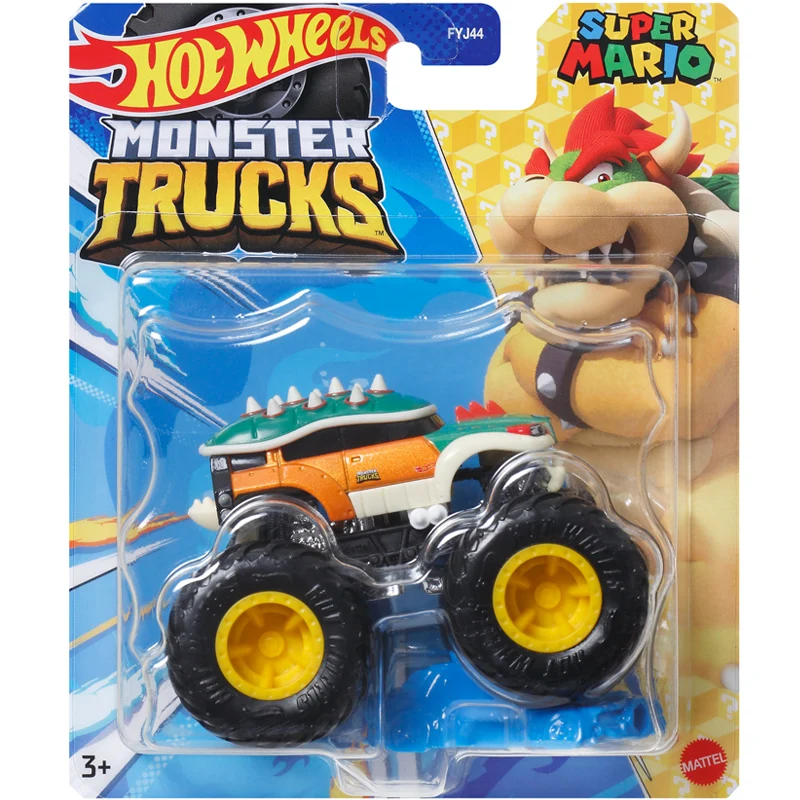 Mattel-Hot Wheels Monster Trucks Car Diecast, Super Mario, Bowser, Volkswagen, Beetle, SpongeBob, SquarePants, Jouets pour garçons, Cadeau, 1/64