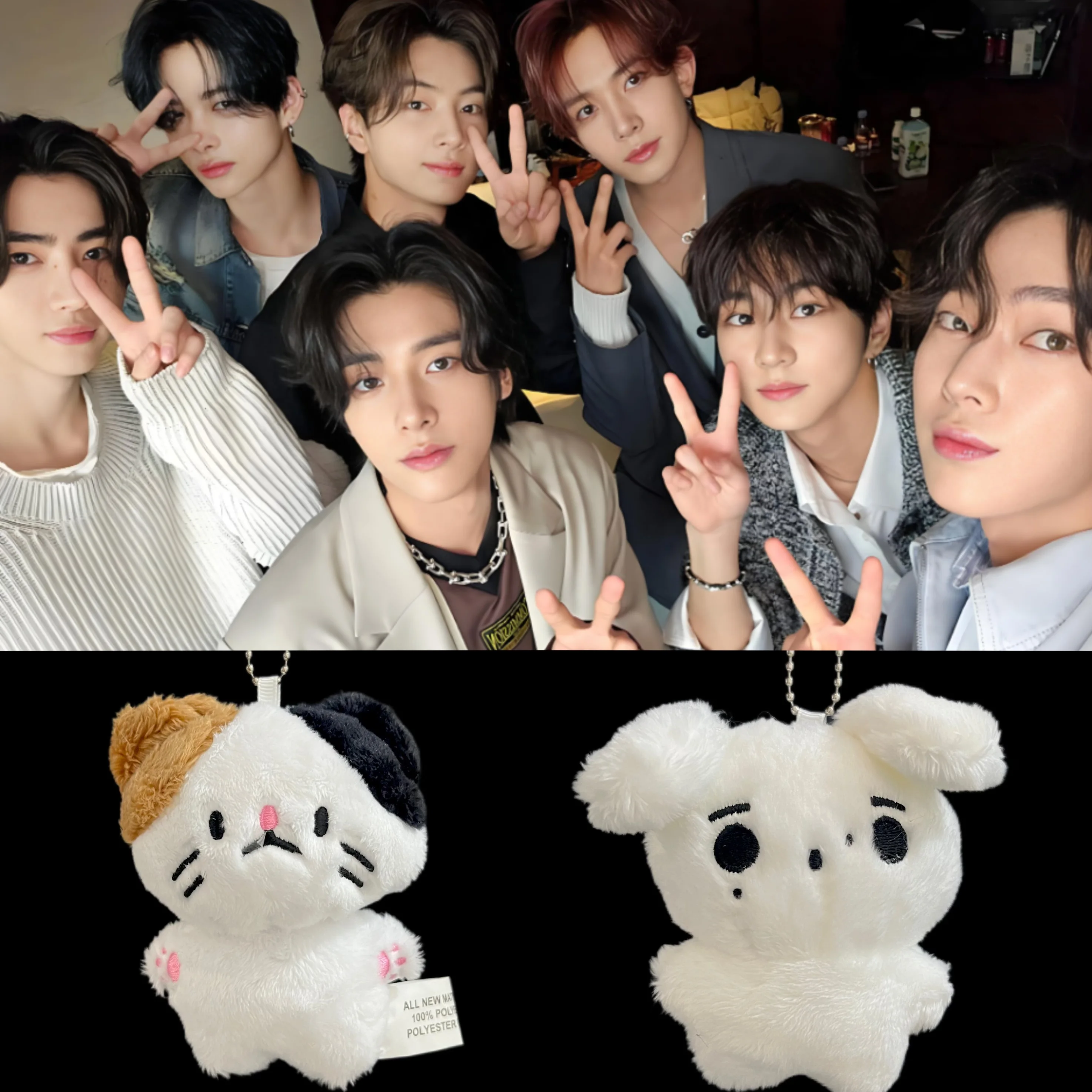 Kpop Idol Boy JUNGWON HEESEUNG Cute Keyring JAY JAKE SUNGHOON SUNOO NI-KI Same Style Keychain Cute Doll Pendant Fans Gifts