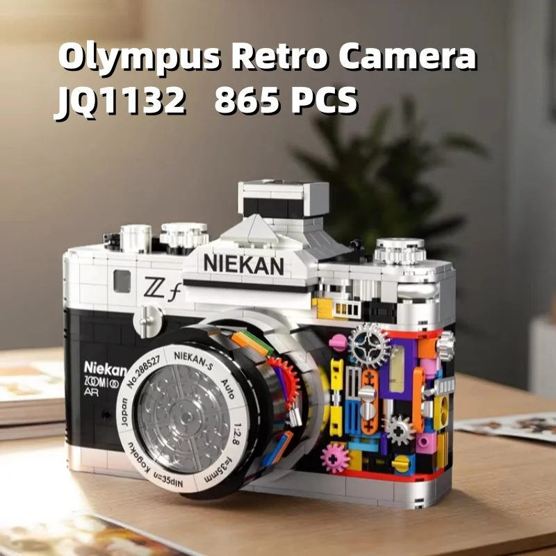 

Набор для сборки ретро-камеры Olympus (865 деталей), модель JQ1132, конструктор в винтажном стиле, тематический набор для взрослых, тема «Фотография»