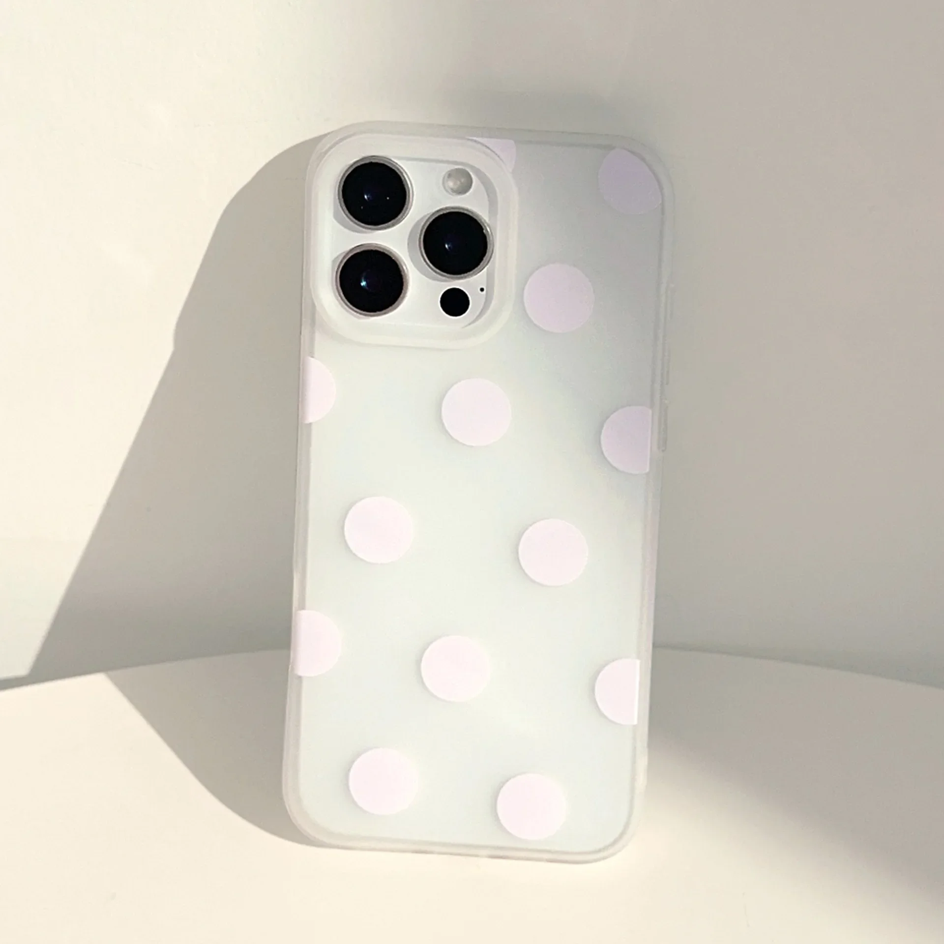 Korean Ins Minimalist Polka Dots Phone Case For iPhone 17 16 15 14 13 12 11 Pro MAX XR XS 16e 17air MINI 7 8 Plus Matte Cover view 5