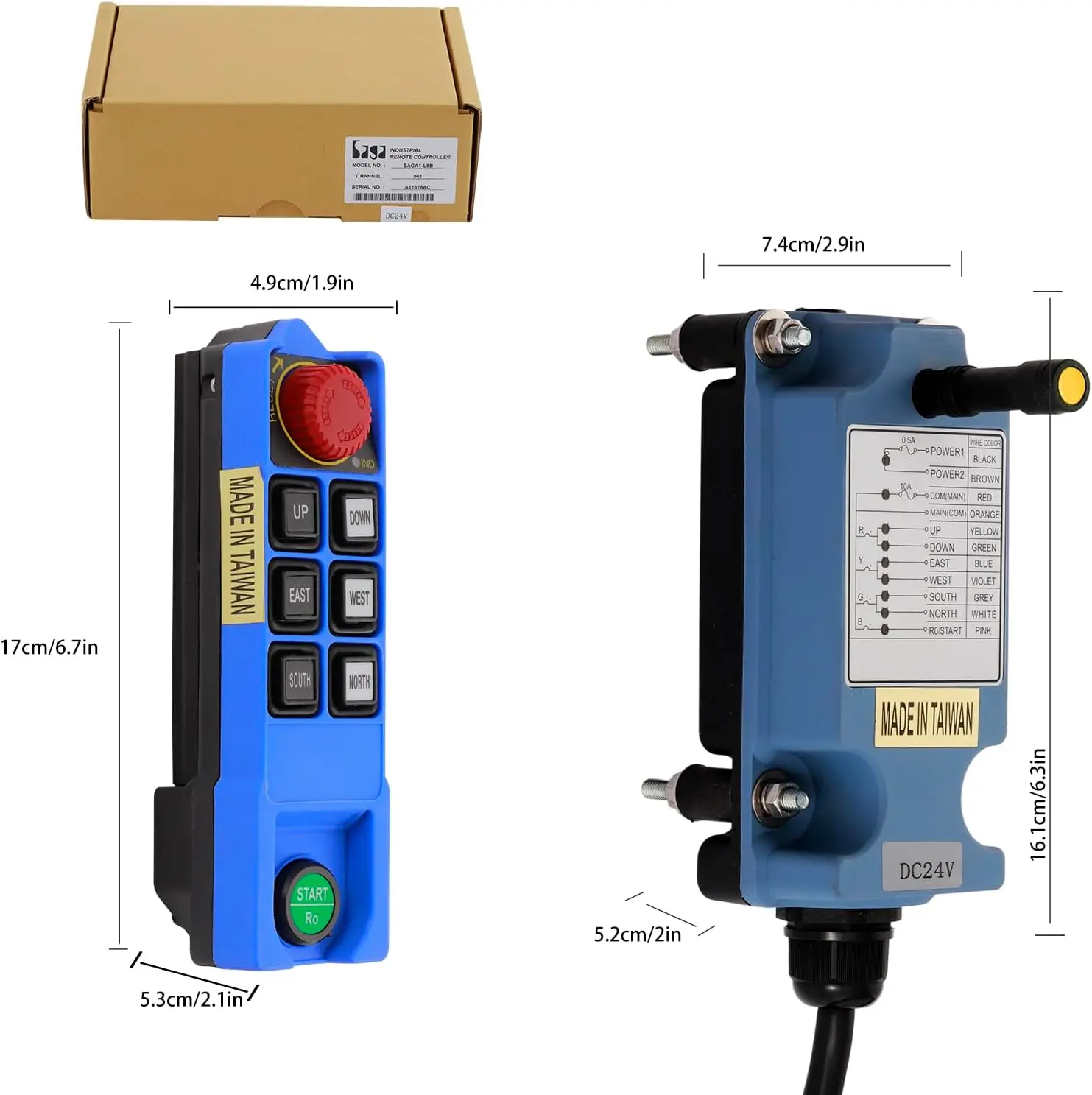 Saga L6B 4 keys double speed Industrial Wireless Radio Crane Remote Control switches winches track Crane controller