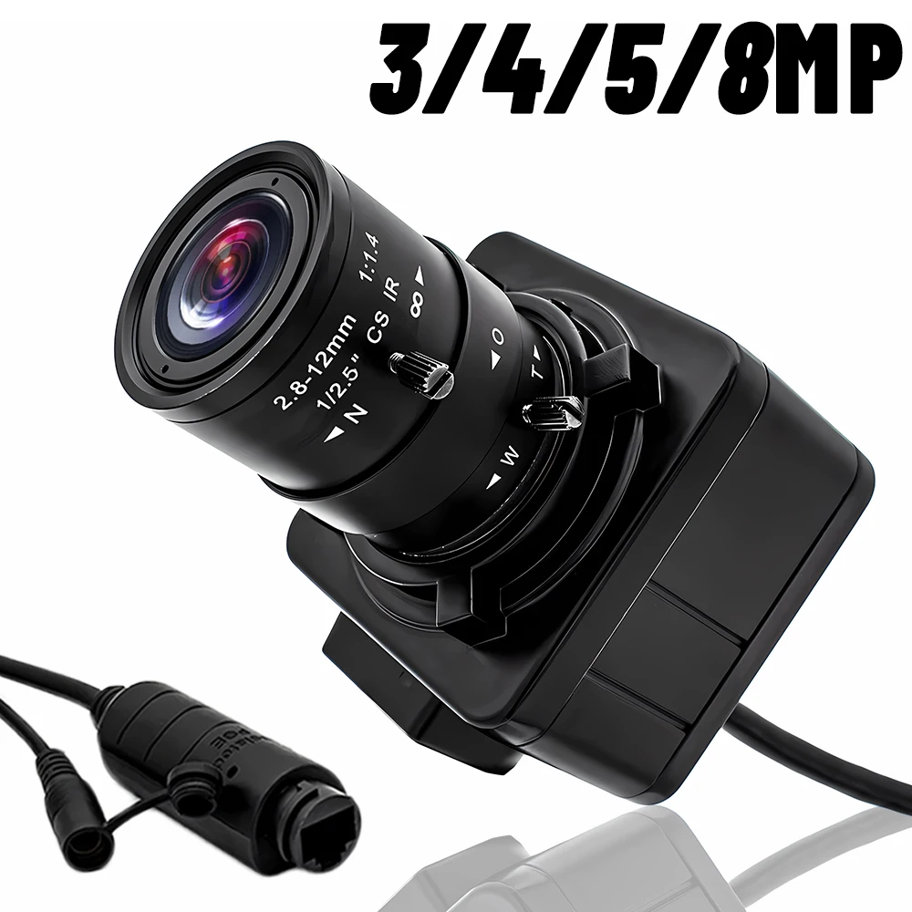 WGWK 4K MINI Type IP Camera 2.8-12mm Varifocal Lens For POE NVR System Indoor Home Onvif P2P CCTV System Video Surveillance Cam