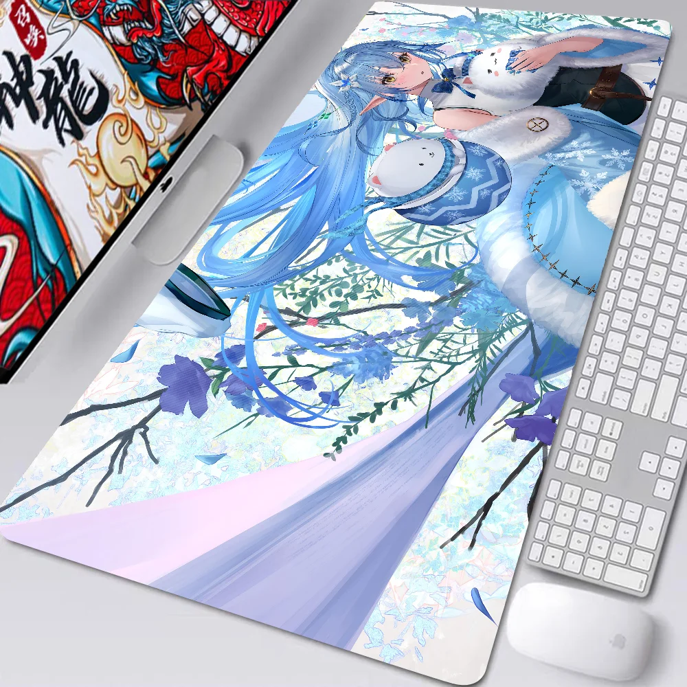 Anime Girl Hololive Yukihana Lamy Mousepad Desk Pad Gaming Accessories Prime Gaming XXL Keyboard Pad Stitched Pad Desk Pad