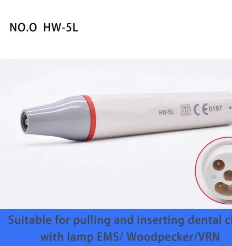 For Dental Ultrasonic Scaler Handpiece 5L/3H, Piezoelectric Scaling Handle Compatible with EMS & Woodpecker UDS