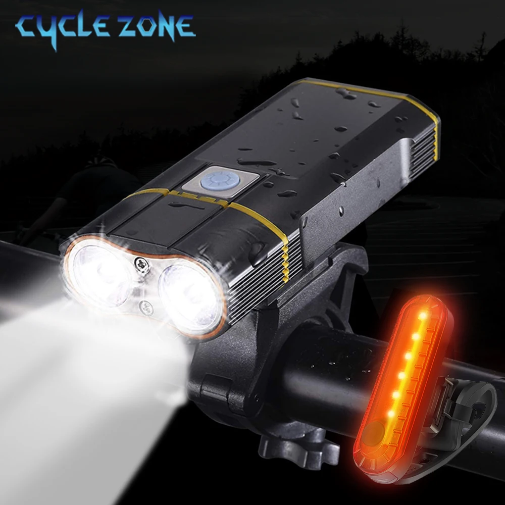 Bike Light Front USB Rechargeable Lamp 1000 Lumen Bicycle Lantern Super Bright LED Flashlight for Cycling Front MTB Bike Light