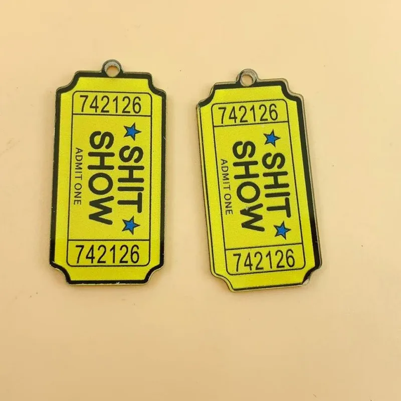 10pcs Funny Acrylic Alphanumeric Charms for DIY Jewellery Making