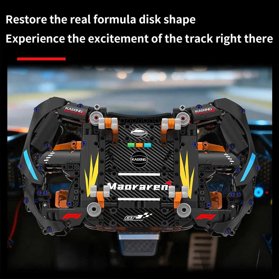 Technische Formule Racewagens Stuurwiel Model Constructor Bakstenen Volwassen Speelgoed Creatieve Telefoonhouder Thuis Ornamenten Kid Gift