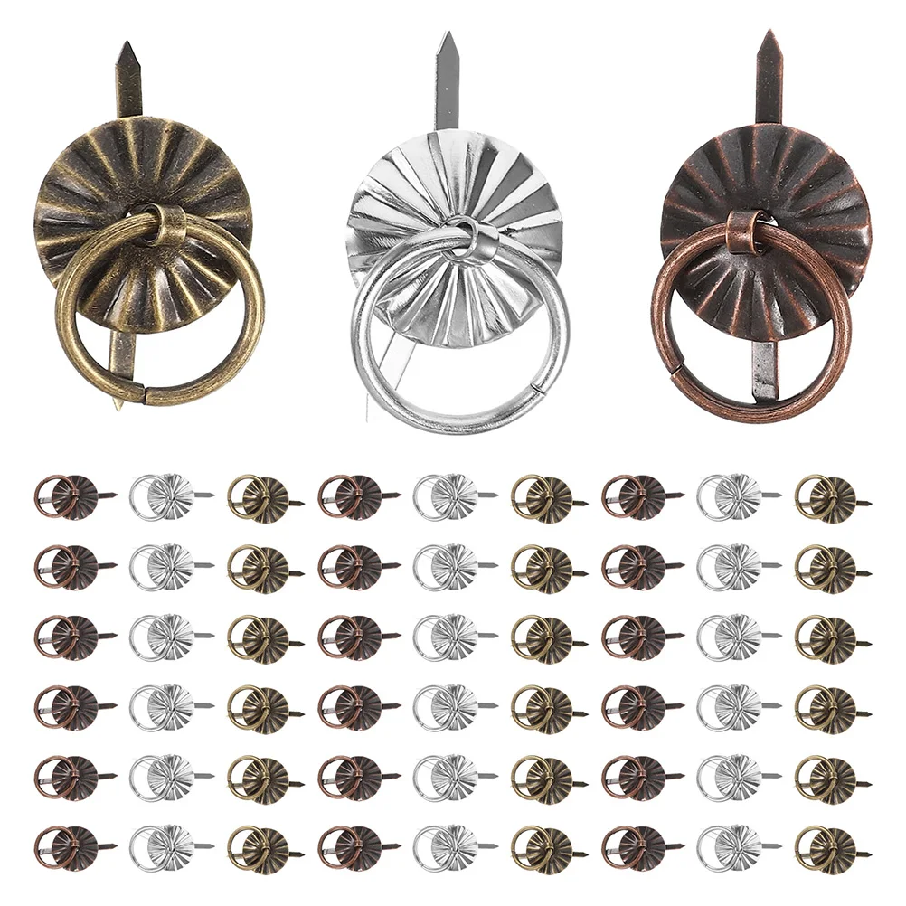 

60pcs Retro Mini Drawer Pulls Retro Iron Metal Miniature Ring Handles For Furniture Cabinets Wardrobes Jewelry Boxes Home Decor