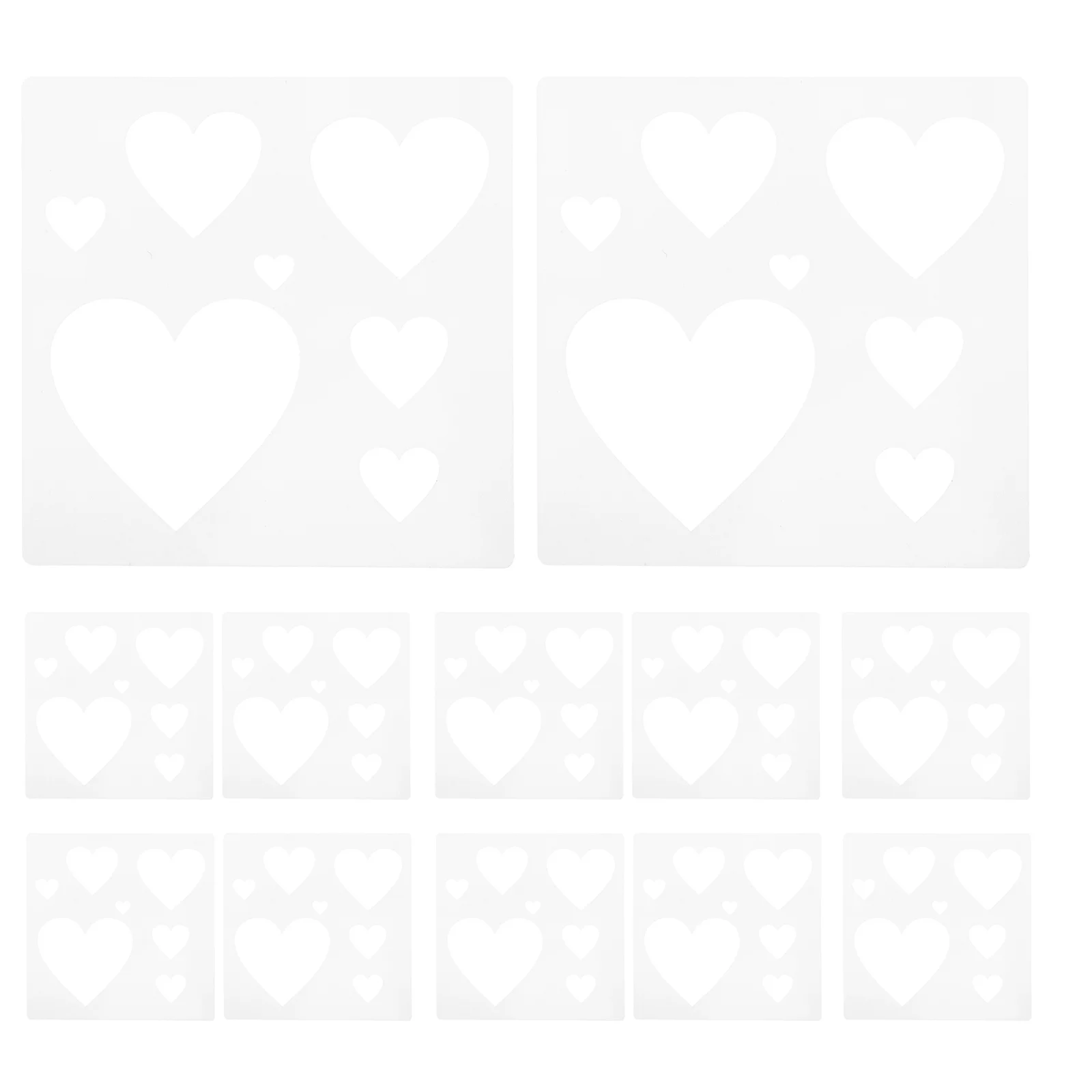 

30Pcs Painting Template Reusable Plastic Stencil Heart Shape for Hollow Painting Craft DIY School Project Decorative Art