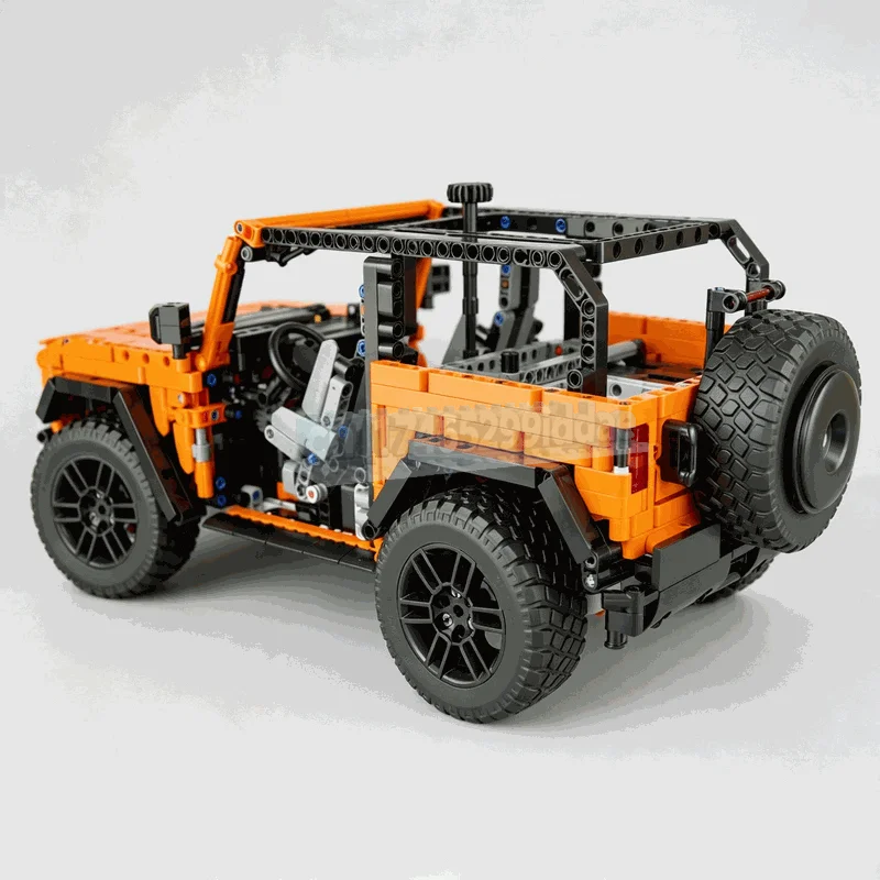 2625Parts Orange Off Road Utility Vehicle Building Blocks Car Model DIY Assembly Set Rugged Suspension Display Collection Gift