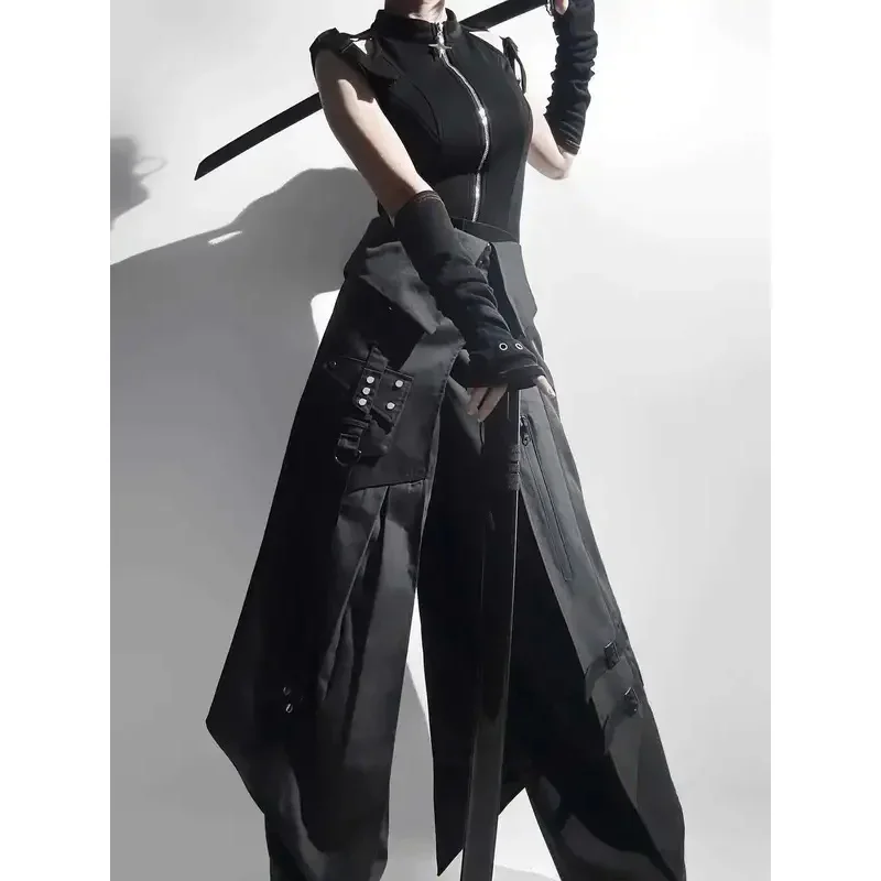 

Lolita Suit Daily Gothic Style Dark Handsome Tops Apron Pants Black Hanfu Cos Cosplay Halloween