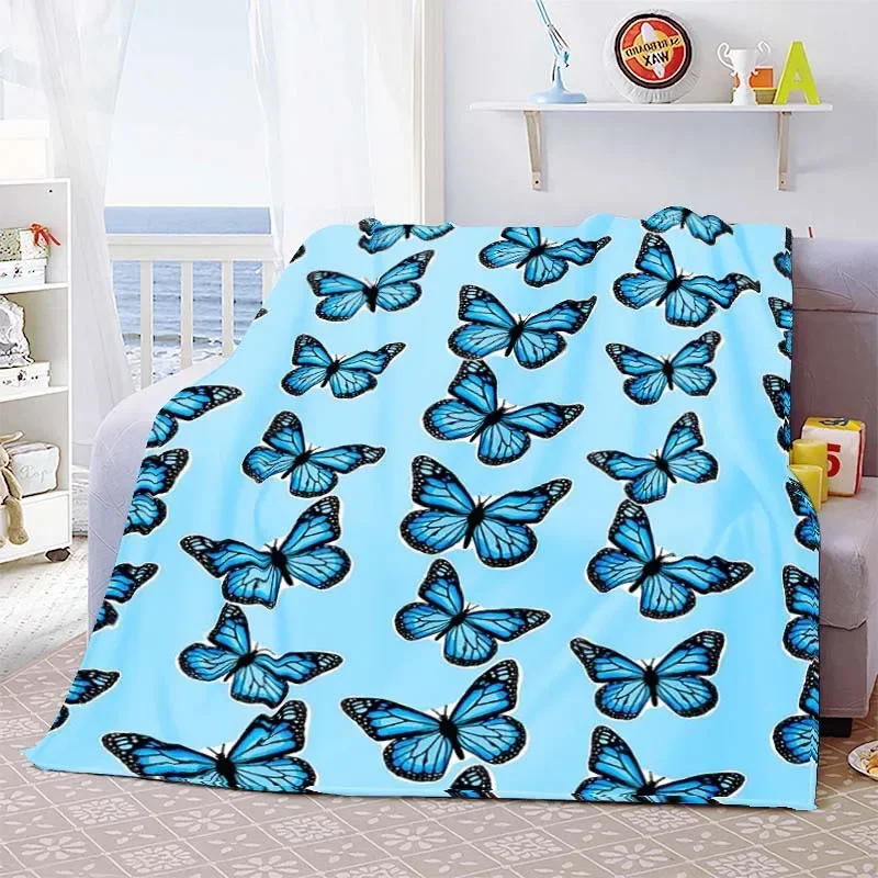 

3d printed blanket Butterfly Animal Insect Pattern Flannel Lightweight Cute Soft Breathable children birthday Christmas gift