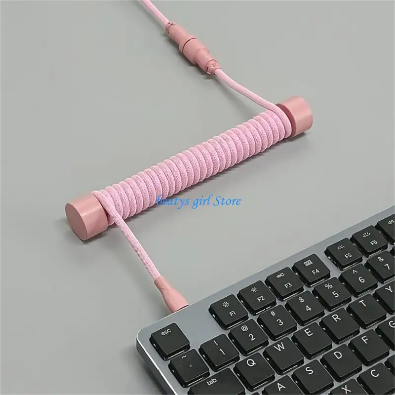 C7ABステンレススチールケーブルリールスティックケーブルオーガナイザーコイルドキーボードケーブルフィクサー用