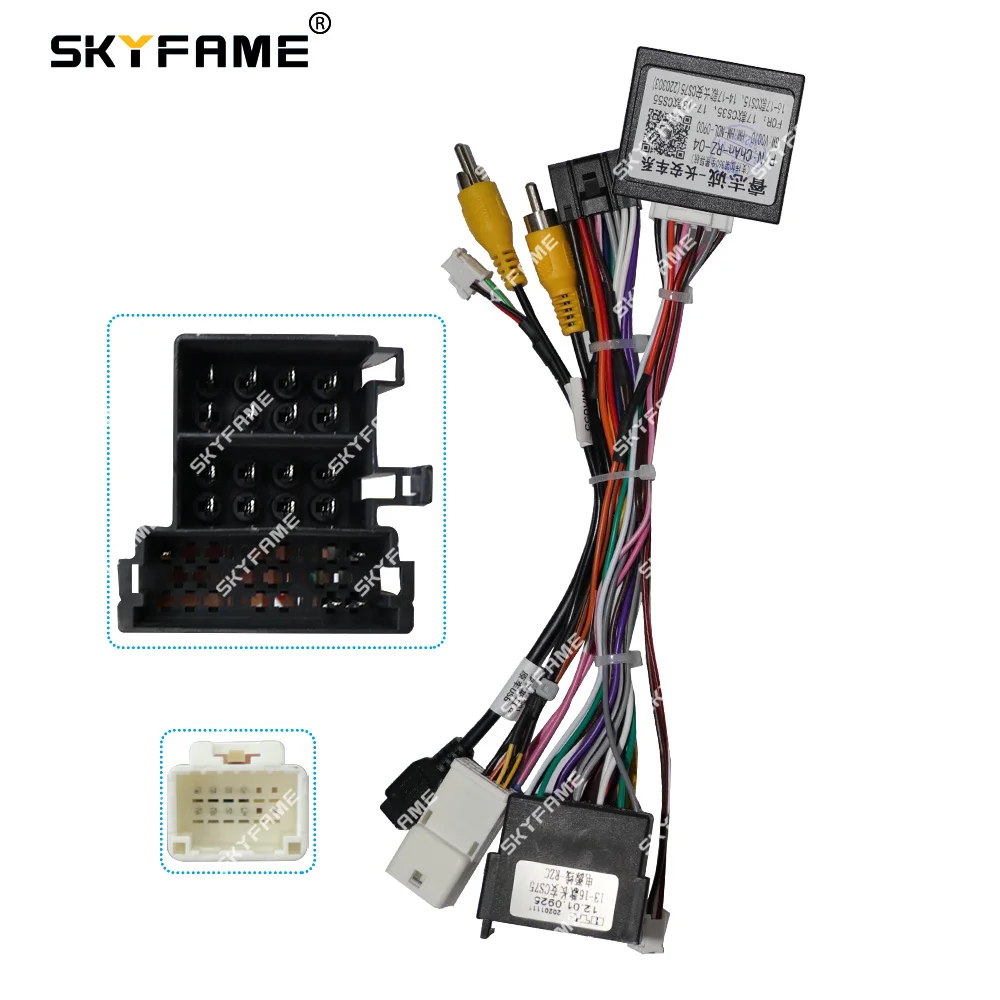 

SKYFAME Car 16Pin Stereo Wiring Harness Power Cable With Canbus Box Decoder For Changan Chana CS75 2013-2016 ChAn-RZ-04