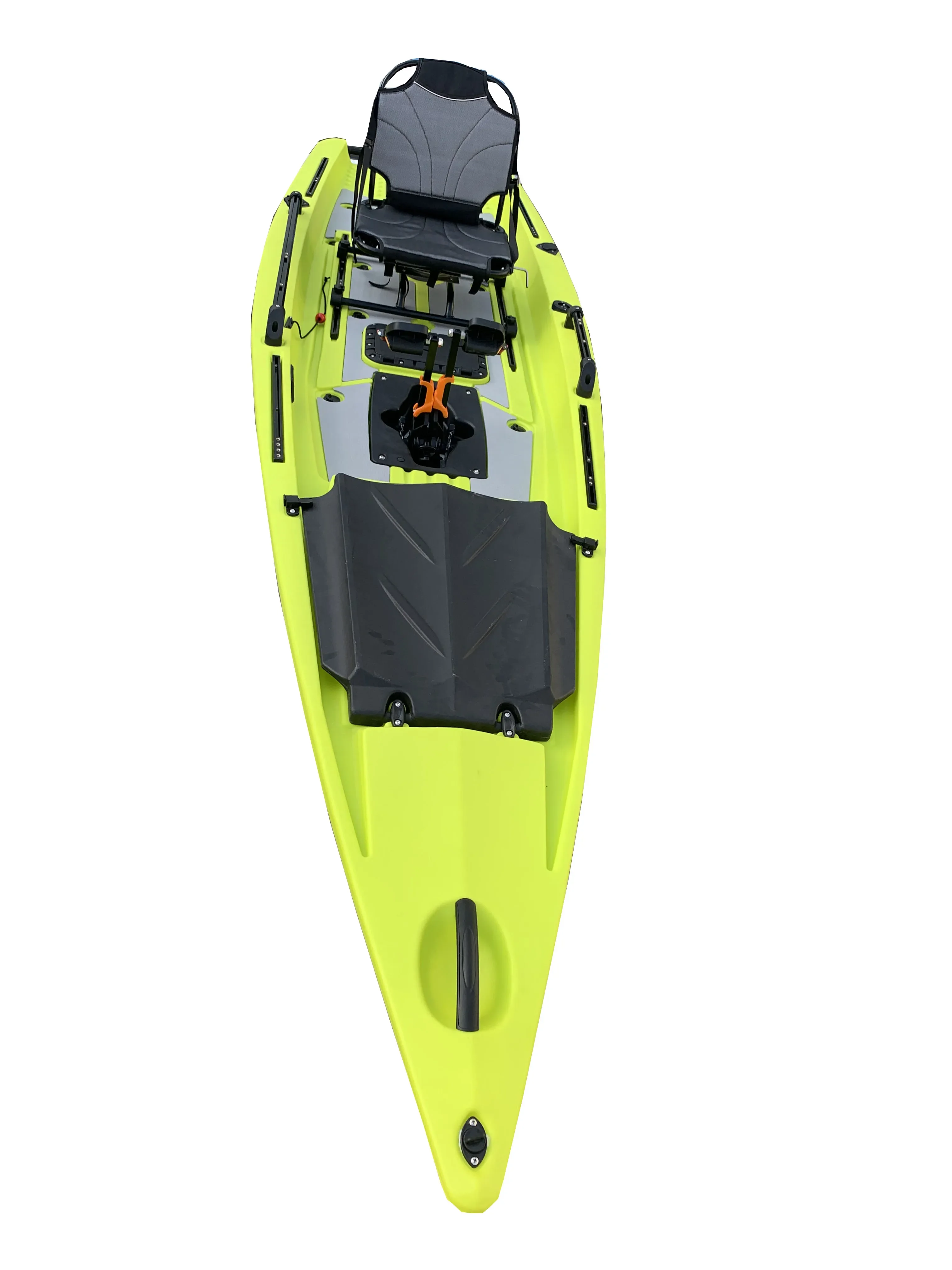 zero kayak pedal drive solo skiff boats fishing canoe/kayak with electric motor set on top propeller fin pedal drive