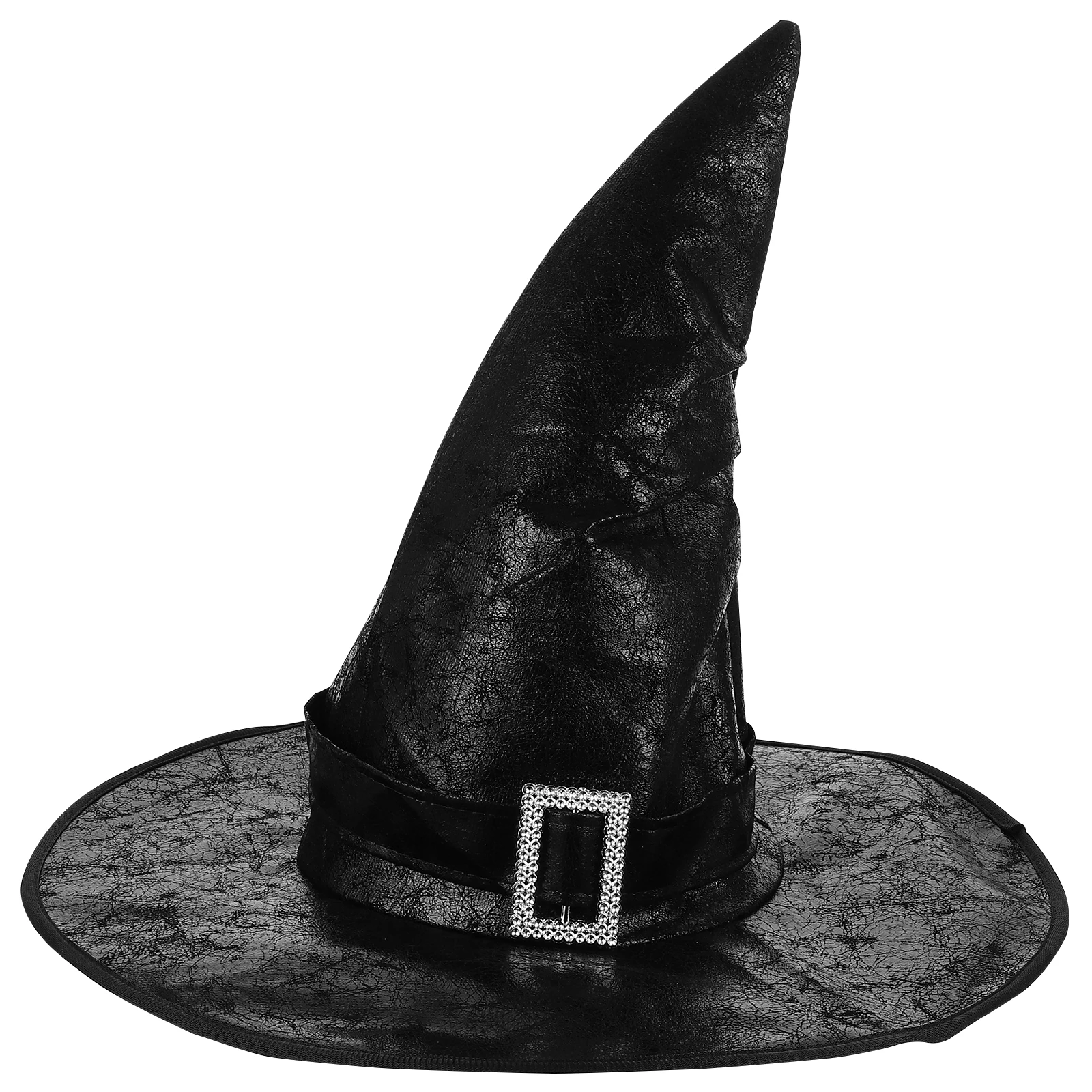 

Ruffled Witch Hat Headdress Wizard nament Black Decorative Props for Halloween Parties Costumes Accessories Retro Style High