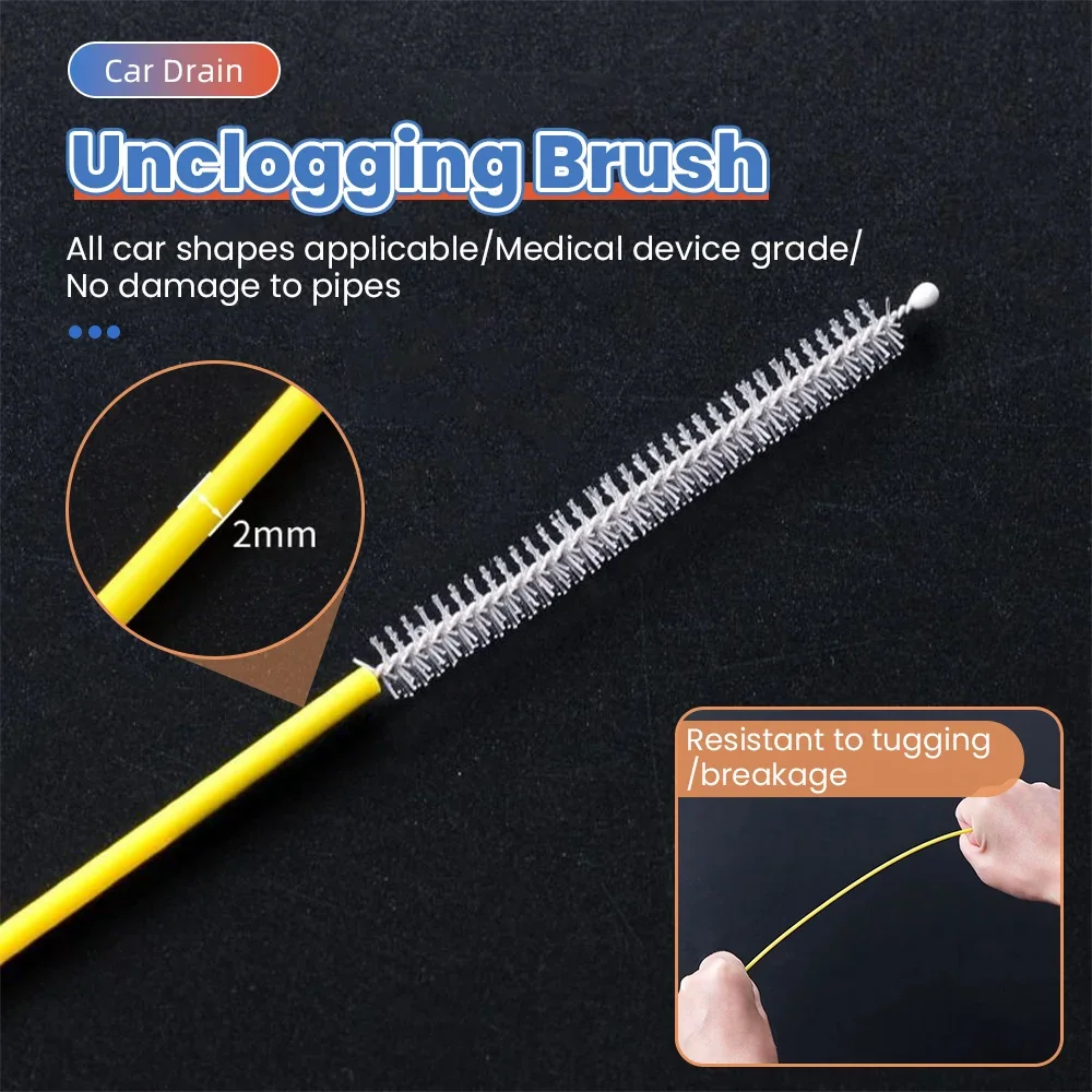 230cm Car Drain Dredge Cleaning Scrub Brush Auto Sunroof Long Hoses Detailing Cleaning Tool Spiral Cleaning Brush Drain Cleaner