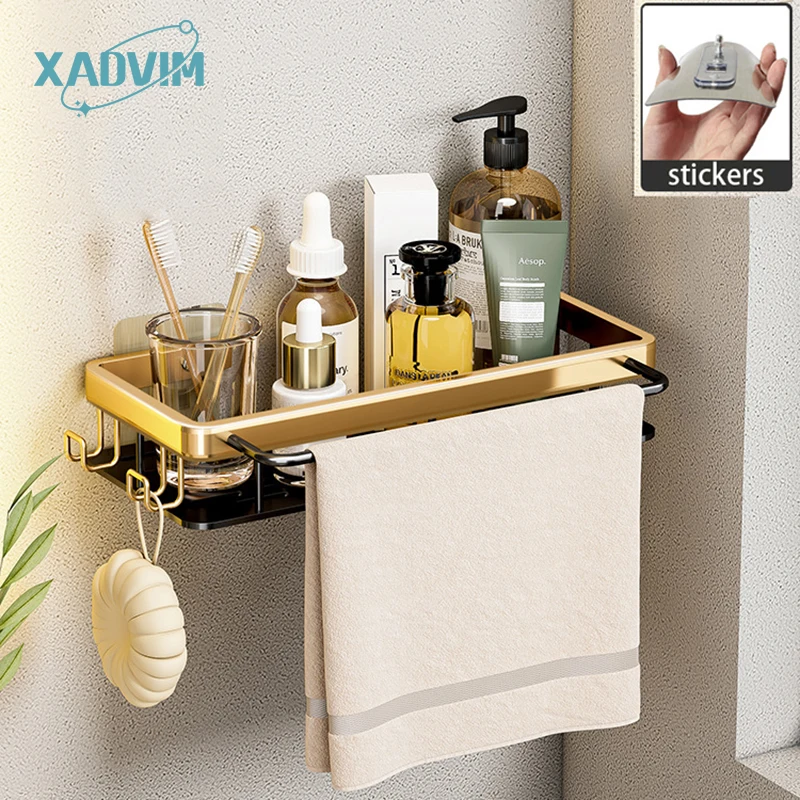 

No-drilling Bathroom Storage Shelves Wall Mount Corner Shelf Shower Storage Holder Shampoo Organizer Bathroom Accessories Sets