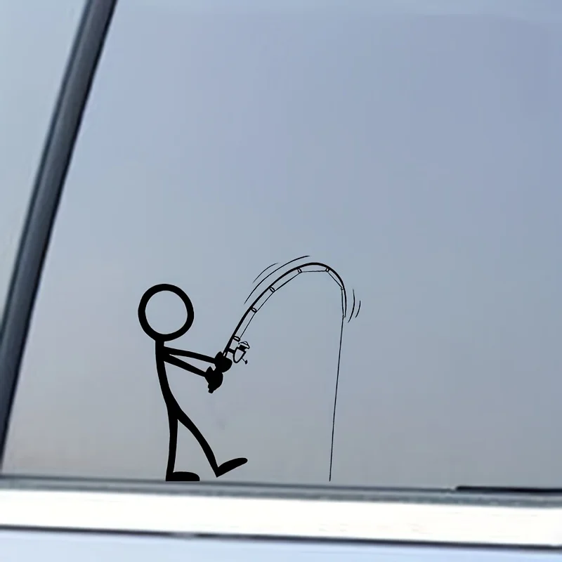 

Fishing Silhouette Car Sticker Sport Vinyl Decal For Window Laptop Phone Cup Auto Exterior Decor Waterproof Xmas Gift