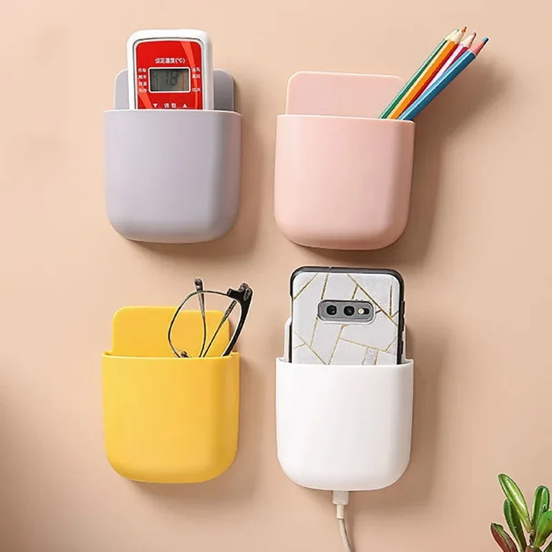 Household Use for Mobile Phone Remote Control Plug Storage Rack Bathroom Wall Mounted Toothbrush Storage Box Wholesale
