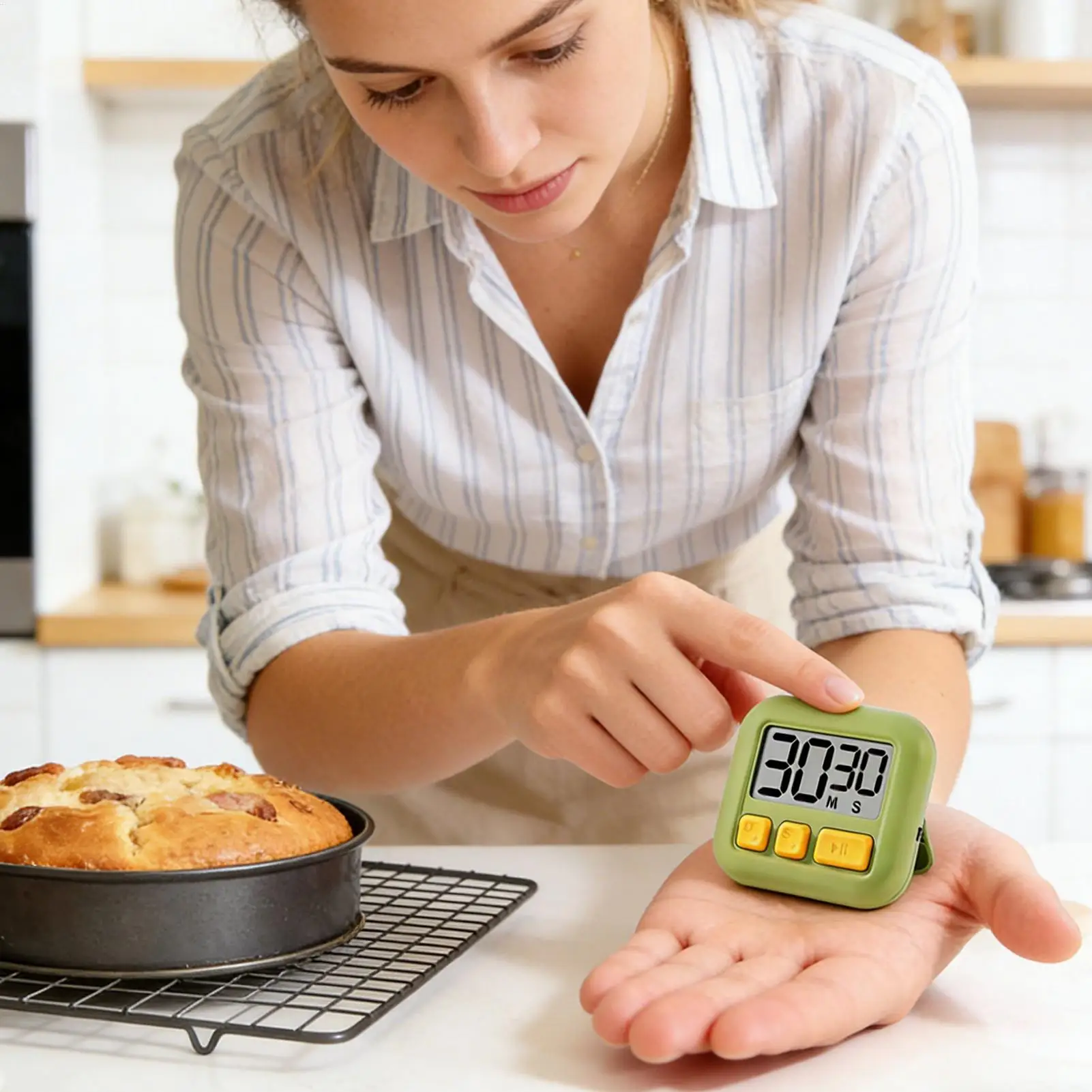 Electronic Kitchen Timer Magnetic LCD Digital Count Down Up Stopwatch for Kitchen Cooking Shower Study Stopwatch Workout